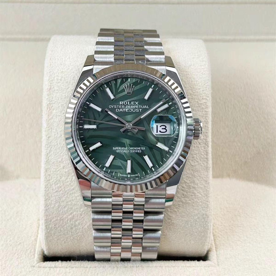 Datejust 41 'Palm Motif' Ocean Blue Dial — Fluted Bezel Palm Motif Ocean Blue (Ref Z068)