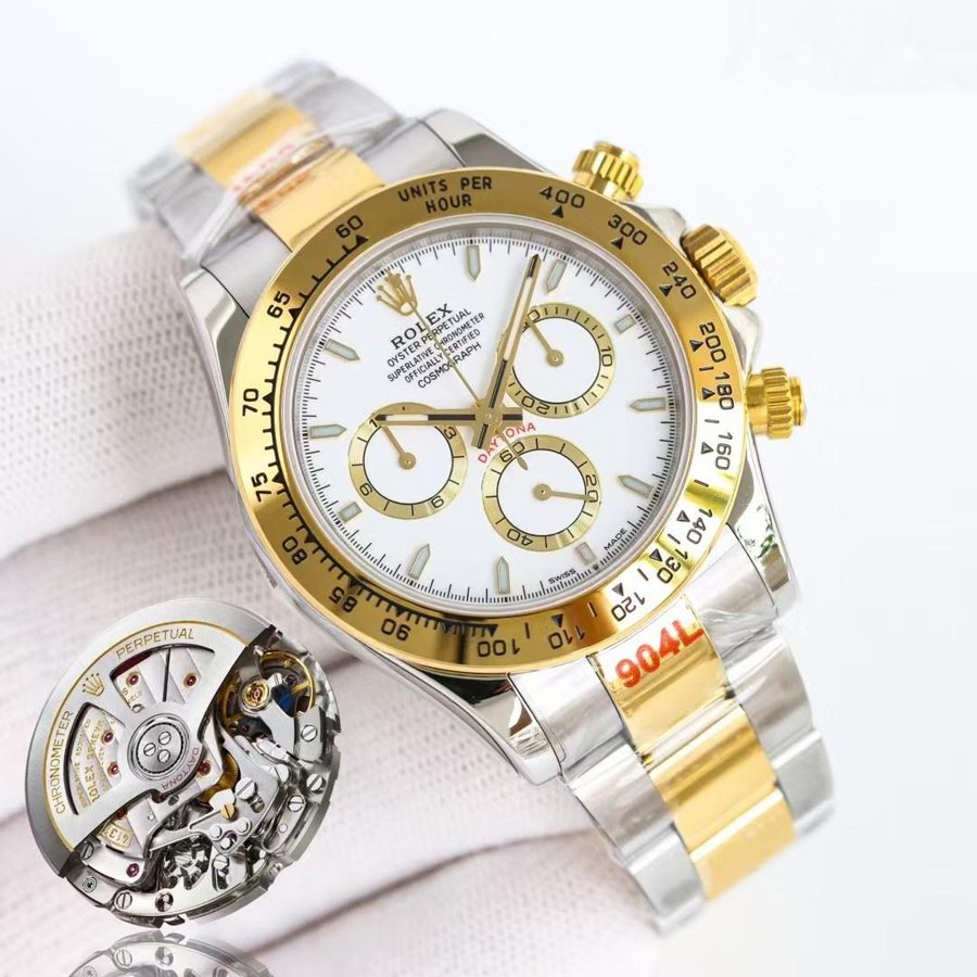 Daytona Two-Tone Yellow Gold & Steel White Dial — Two-Tone Yellow Gold White Dial (Ref Z056)