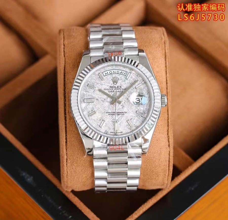 Day-Date 40 Presidential Meteorite Diamond Dial — Presidential Fluted Bezel Meteorite Diamond (Ref Z074)