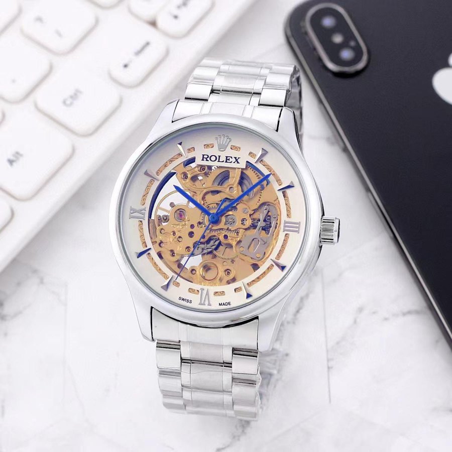 Custom Skeleton Transparent Silver & White Dial — Exhibition Transparent Steel White (Ref Z044)