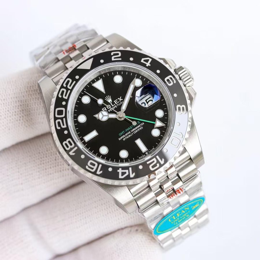 GMT-Master II 'Bruce Wayne' Black/Grey Bezel - Jubilee — Black and Grey Ceramic Bezel Black Dial (Ref Z019)