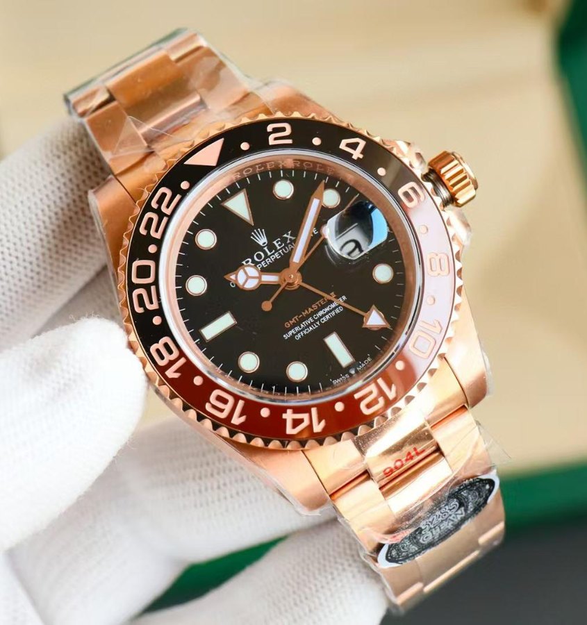 GMT-Master II Everose Gold 'Root Beer' Full Rose — Rose Gold Black/Brown Bezel (Ref Z025)