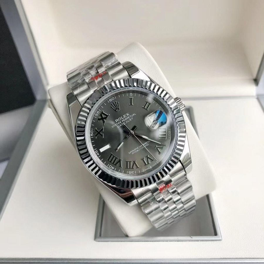 Datejust 41 'Wimbledon' Slate Roman Dial - Jubilee — Fluted Bezel Slate Roman Wimbledon (Ref Z060)