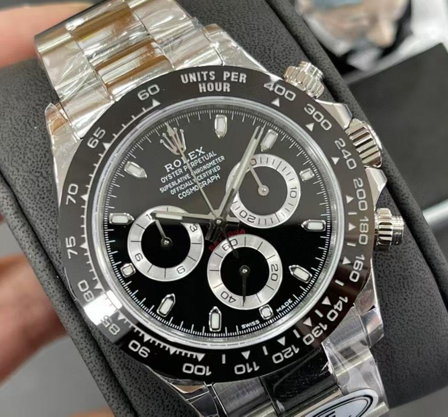 Daytona Steel Ceramic Bezel 'Reverse Panda' Black Dial — Black Ceramic Bezel Black Dial (Ref Z053)
