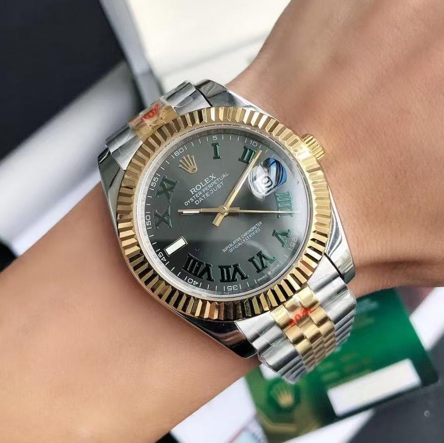 Datejust 41 Two-Tone 'Wimbledon' Slate Roman Dial — Two-Tone Fluted Bezel Slate Roman (Ref Z061)