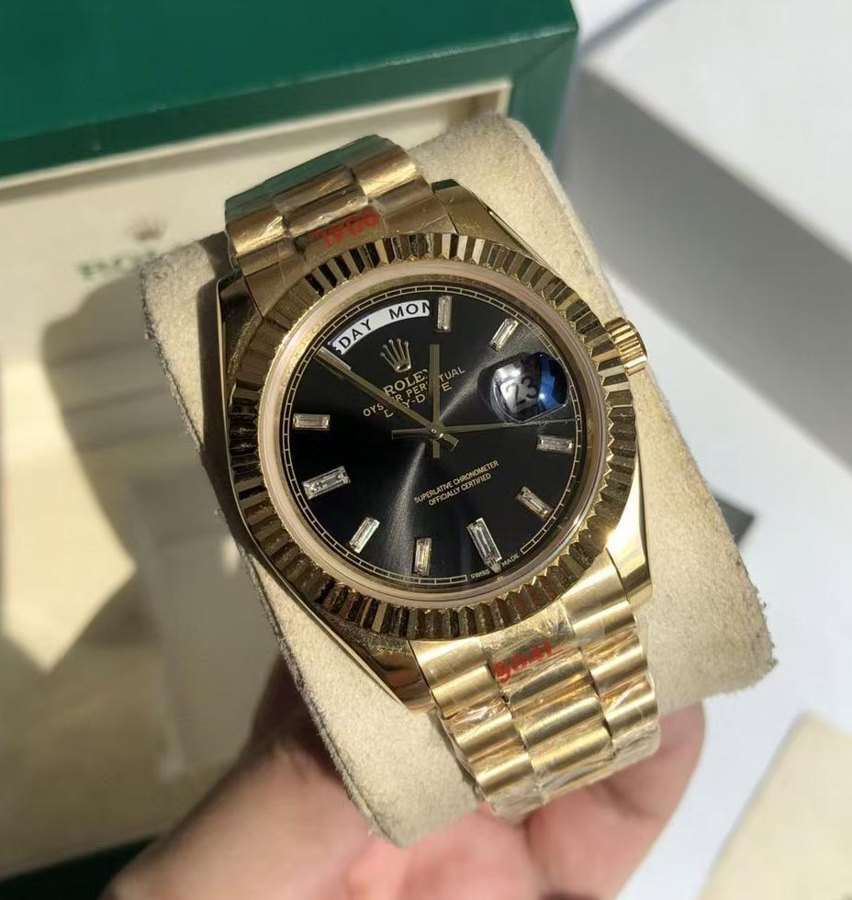 Datejust 41 Full Yellow Gold Diamond Onyx Black Dial — Full Gold Fluted Bezel Diamond Black (Ref Z075)