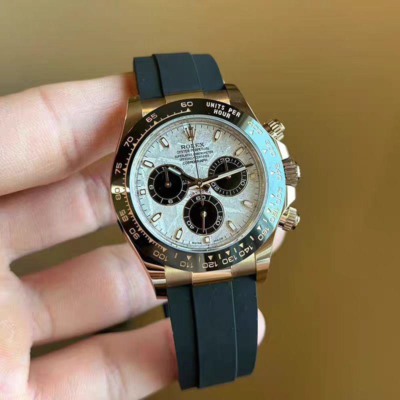 Daytona Yellow Gold Meteorite Dial - Oysterflex — Yellow Gold Black Bezel Meteorite (Ref Z050)