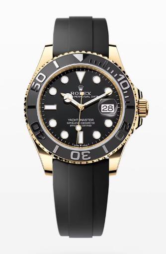 Yacht-Master 40 Yellow Gold Black Dial - Oysterflex — Yellow Gold Black Bezel Black Dial (Ref Z034)
