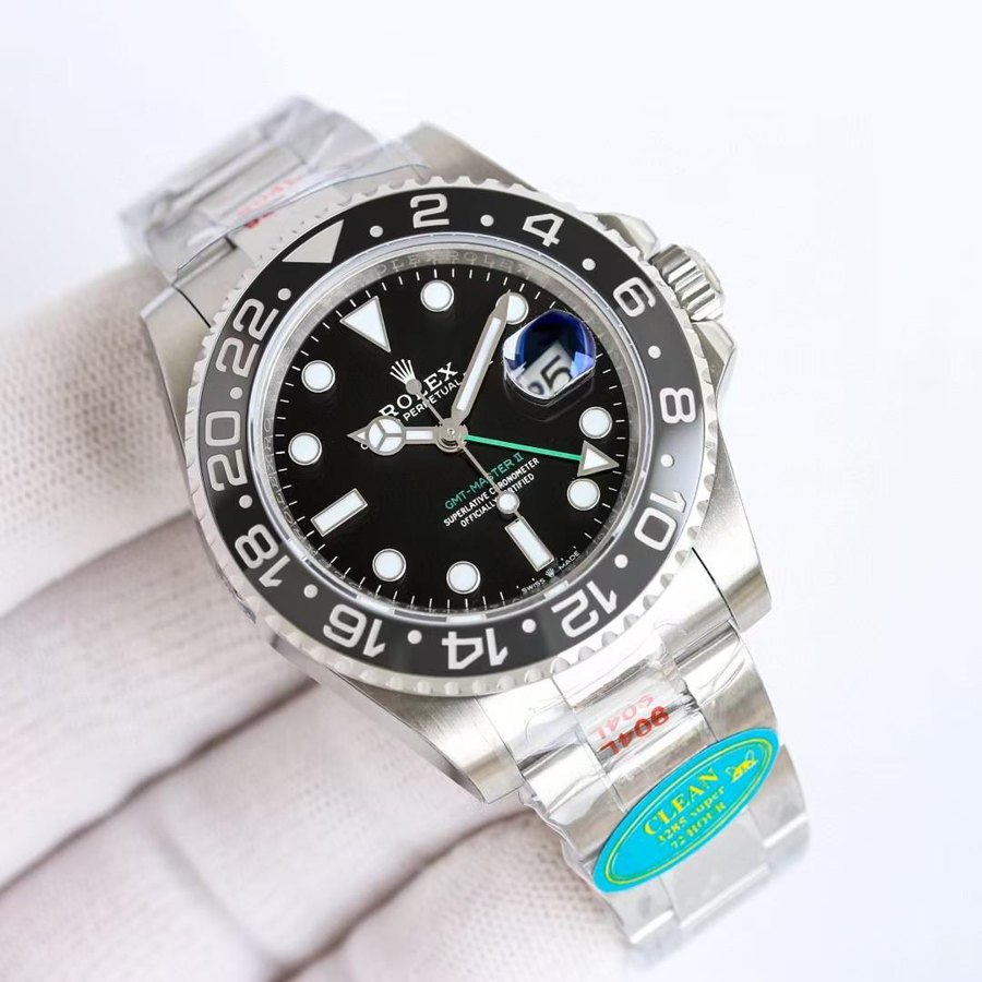 GMT-Master II 'Bruce Wayne' Black/Grey Bezel - Oyster — Black and Grey Ceramic Bezel Black Dial (Ref Z018)